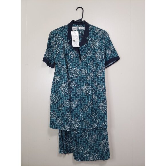 karin stevens Dresses & Skirts - Vtg Karin Stevens Women 12 Dress Green Floral Faux 2 Piece 100% Rayon Spring NWT